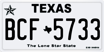 TX license plate BCF5733