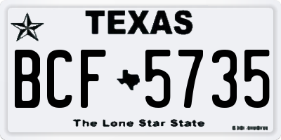 TX license plate BCF5735
