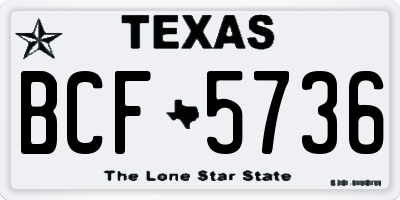 TX license plate BCF5736