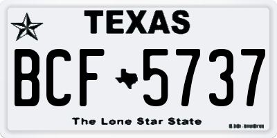 TX license plate BCF5737