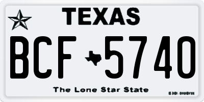 TX license plate BCF5740