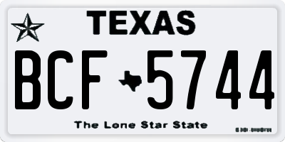 TX license plate BCF5744