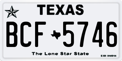 TX license plate BCF5746