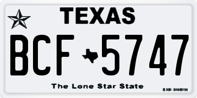 TX license plate BCF5747
