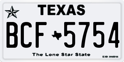 TX license plate BCF5754