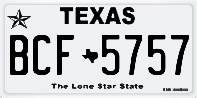 TX license plate BCF5757