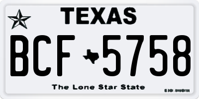 TX license plate BCF5758