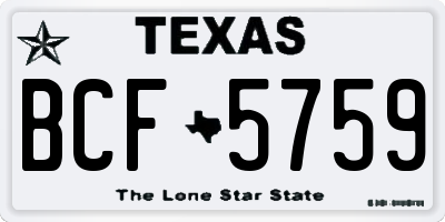 TX license plate BCF5759