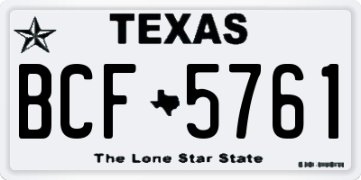 TX license plate BCF5761