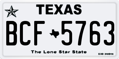 TX license plate BCF5763
