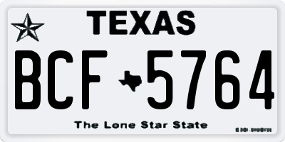 TX license plate BCF5764