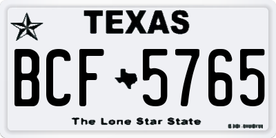 TX license plate BCF5765