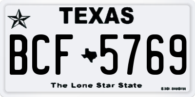 TX license plate BCF5769