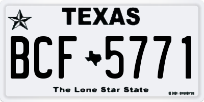 TX license plate BCF5771