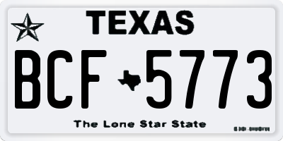 TX license plate BCF5773