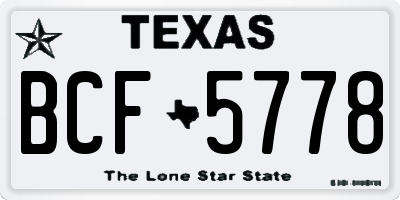 TX license plate BCF5778