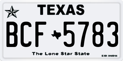 TX license plate BCF5783