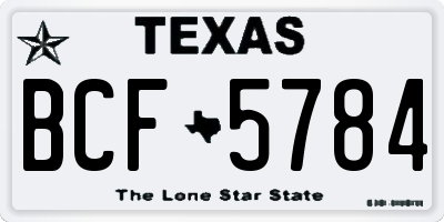 TX license plate BCF5784