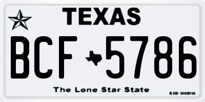 TX license plate BCF5786