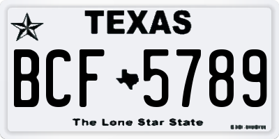 TX license plate BCF5789
