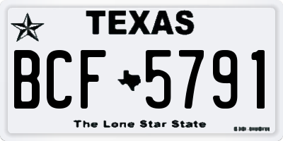 TX license plate BCF5791