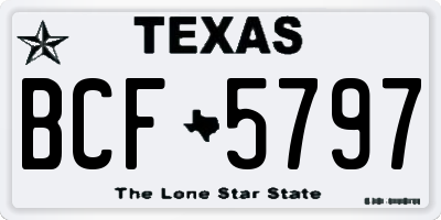TX license plate BCF5797