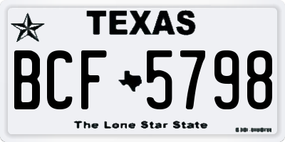 TX license plate BCF5798