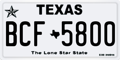 TX license plate BCF5800