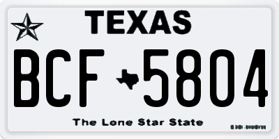 TX license plate BCF5804