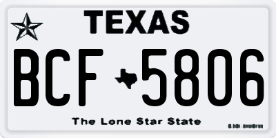 TX license plate BCF5806