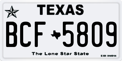 TX license plate BCF5809