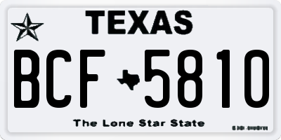 TX license plate BCF5810