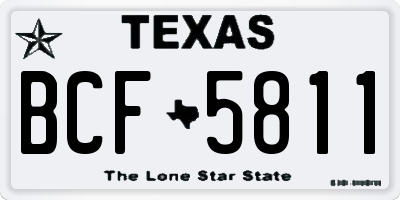 TX license plate BCF5811