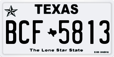 TX license plate BCF5813