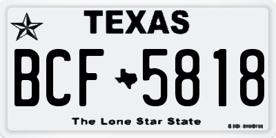 TX license plate BCF5818