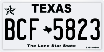 TX license plate BCF5823