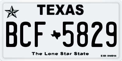 TX license plate BCF5829