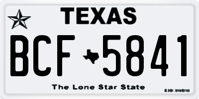 TX license plate BCF5841