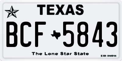TX license plate BCF5843