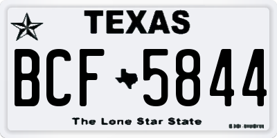 TX license plate BCF5844