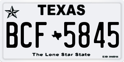 TX license plate BCF5845