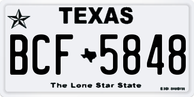 TX license plate BCF5848