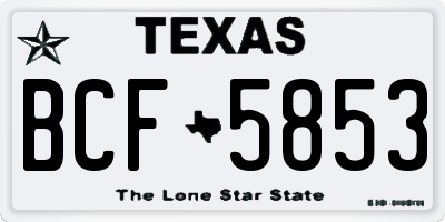 TX license plate BCF5853