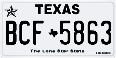TX license plate BCF5863