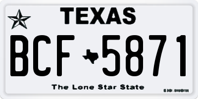 TX license plate BCF5871