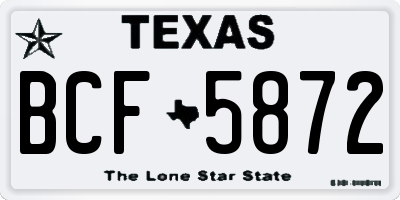 TX license plate BCF5872