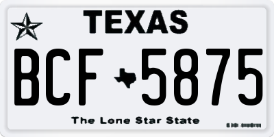 TX license plate BCF5875