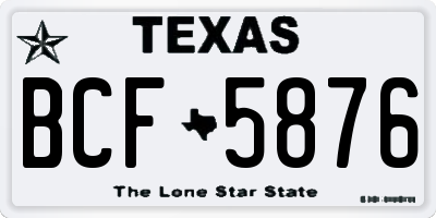 TX license plate BCF5876