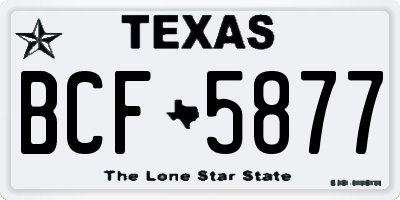 TX license plate BCF5877