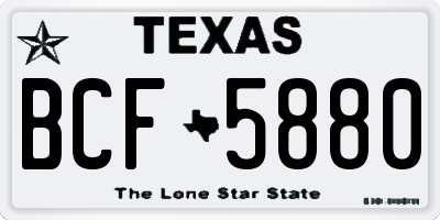 TX license plate BCF5880
